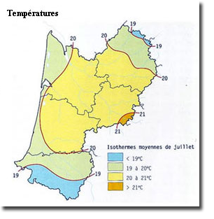 Bordeaux Temperature Map